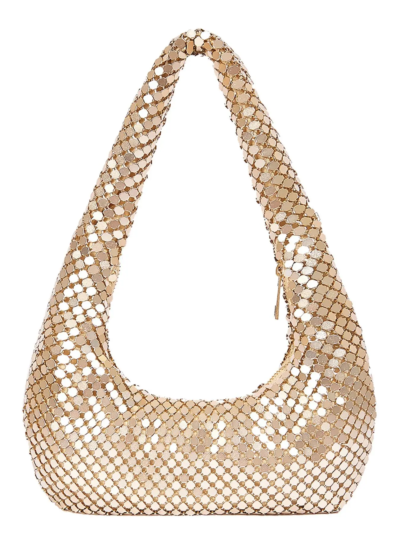 Women's Elegant Metallic Evening Crescent Hobo Bag, Fashionable Shoulder & Crossbody Bag for Parties Women's Elegant Metallic Evening Crescent Hobo Bag, Fashionable Shoulder & Crossbody Bag for Parties