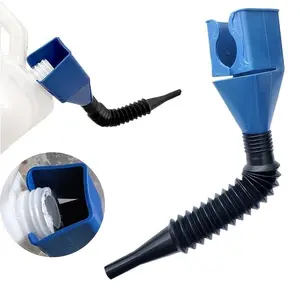 Gripvolt 2-in-1 Flexible Draining Tool & Filling Spout - Collapsible & Reclosable Oil Funnel with Retaining Clips, Mess-Free Fluid Transfer for Automotive, Marine & Heavy Duty Trucks