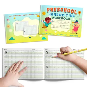 / Handwriting Workbook- Alphabet & Number Tracing Writing Paper with Lines, Learning Tools for  2/3/4/5 Year Old /Boys/Girls, ABC Learning for , Homeschool Supplies