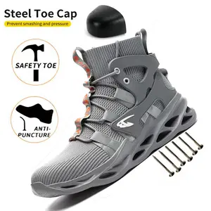 Closed High Top Safety Shoes Breathable Anti Slip