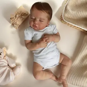 50cm Doll Reborn Baby with 3D-Paint Skin and Visible Veins, Soft Vinyl Limbs and Cloth Body Realistic 20inch Sleeping Alive Newborn Baby Girl Kids Birthday Gift