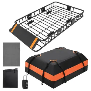 GARVEE Roof Rack Cargo Baskets in Various Sizes with Waterproof Cargo Bags - High Capacity (15-21 Cubic Feet) and Premium Materials, 200 LBS Capacity, Ideal for SUVs and Trucks, Perfect for Travel Adventures.