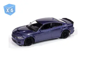 6 PACK 2023 Dodge Charger Swinger R/T Scat Pack – Plum Crazy (Premium 2024 Release 3) Diecast 1:64 Scale Model - Auto World AWSP181B