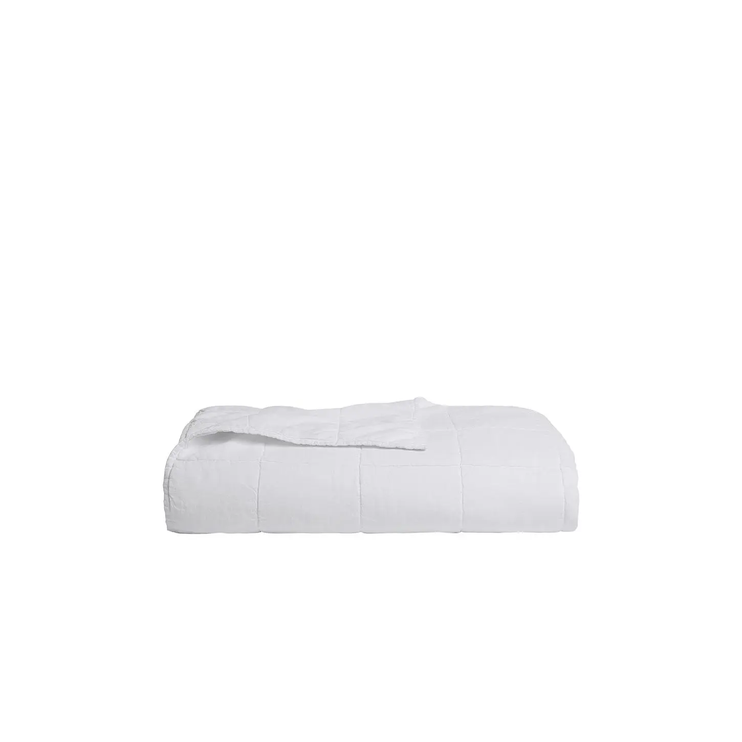 Parachute Linen Box Quilt in White