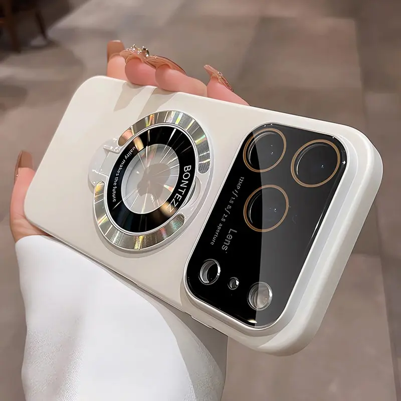 Instant 17 large window magnetic, Foldable integrated folding stand PC spray matte with lens protection shockproof phone case cover suitable for iPhone 17 16 15 14 13 12 11 Pro Max Air Plus compatible with MagSafe wireless charging durable protective case