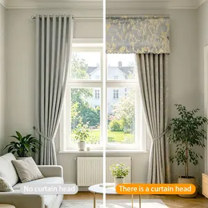 Elegant Embroidered Curtain Header, Gold Wave Edge, Living Room Bedroom Hotel Background Decor, 1pcs High-End Curtain Topper