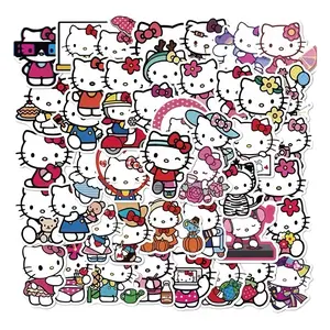 Sanrio Hello Kitty Stickers - 50pcs Assorted Designs Featuring Classic & Adorable Characters Perfect for Scrapbooking & Crafting