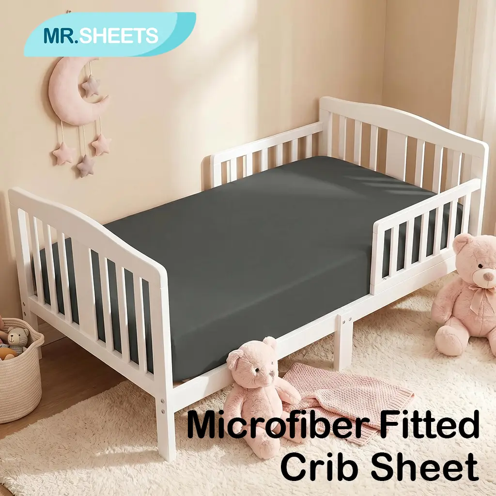 NTBAY Baby Toddler Brushed Microfiber Fitted Crib Sheet, Luxuriously Soft Warm Bedding, Snug Fit for Standard Baby & Toddler Mattress, Neutral Unisex Nursery Essential