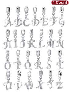 1PC New Original 26 Letters Series Bead Pendant Thanksgiving Christmas Beads and Pendant Designer Bracelet Making DIY Gift Ladies Daily Wear for Women as Gift Special Choice Letter Charm Beaded