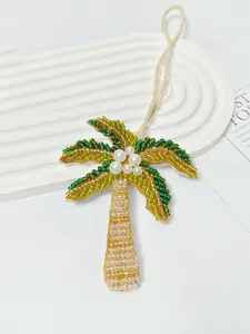 Star Starfish & Coconut Tree Bag Pendant, Coconut Tree, Faux Pearls, Tropical Palm Tree Keychain Bag Pendant Purse Charms, Purse Accessories, Car Keychain Gift For Family, Friends, Bag Charm