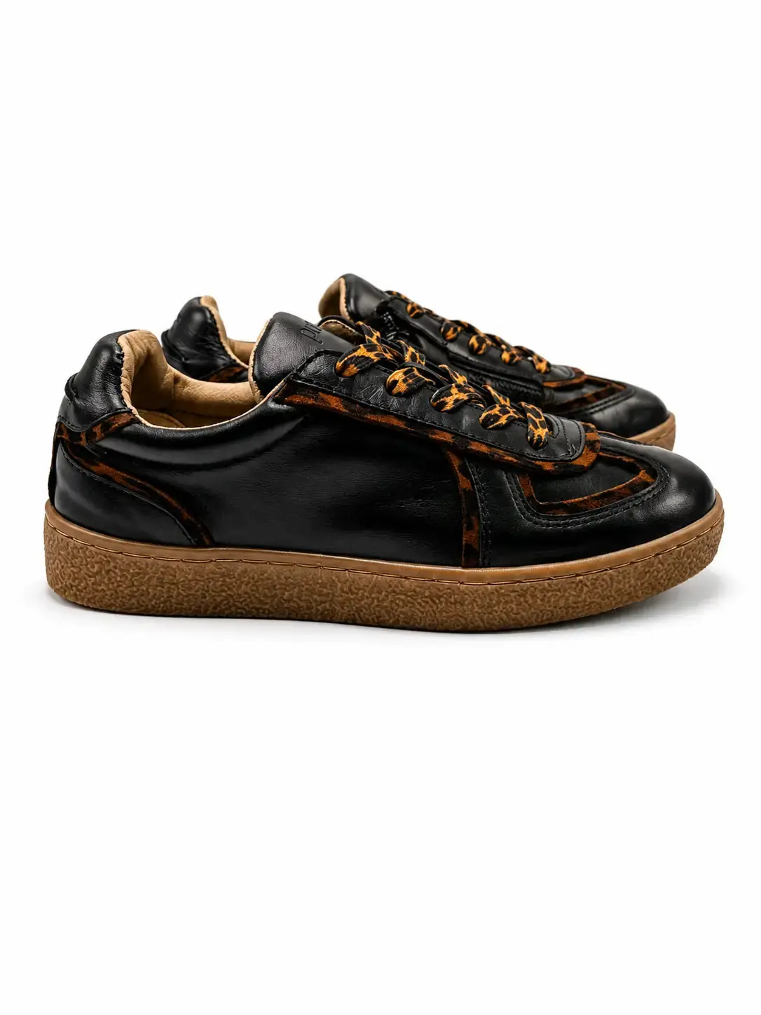 Porte Black Cheetah Lace Sneaker