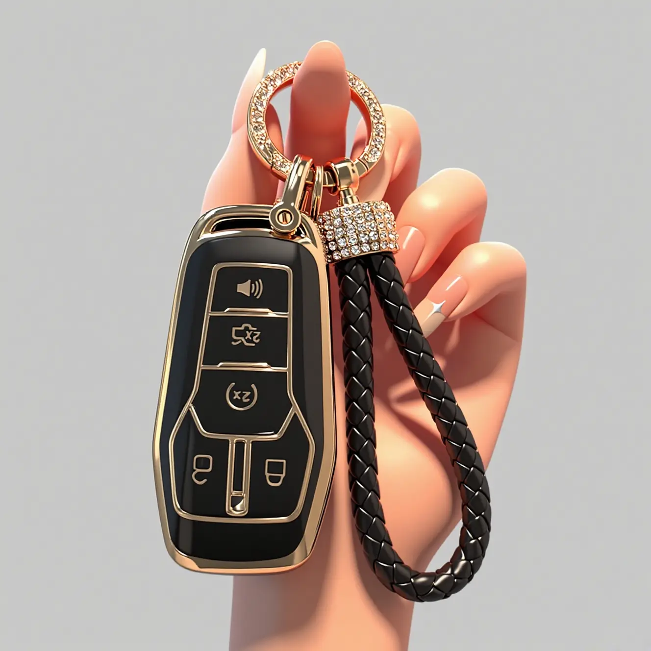 Retro Argyle Color Changing Car Key Protector Plastic Shell Case for Ford Fusion, Mustang, Explorer & Lincoln MKZ, MKC Keyless Entry Smart Fobs (2013-2017) with Remote Access
