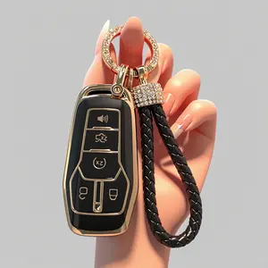 For Ford key cover, Keyless Entry Remote Smart Key Fob Shell Case Cover for Ford Fusion Mustang Explorer Lincoln MKZ MKC 2013 2014 2015 2016 2017