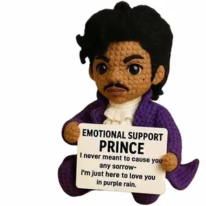 Emotional Support Prince Crochet Doll Handmade Comfort 3D Plush Collection Stuffed Animals Unique Appearance Soft Cozy Feel