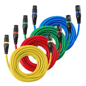 VEVOR XLR Cable 25 ft, 4 Pack, Shielded Balanced DMX Male to Female Microphone Cables, Gold-Plated 3-Pin XLR Mic Speaker Cord Wires, for Stage Lighting, Microphones, Amplifier, Mixer, Speaker SystemsSummervibes