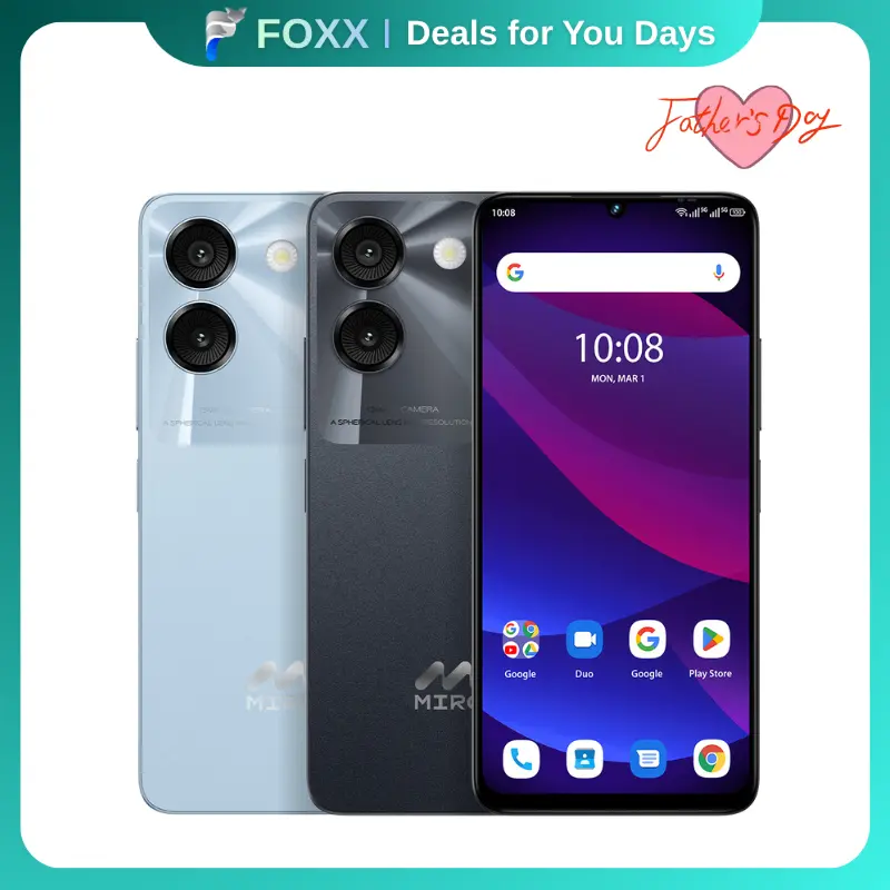 【C67】MIRO Unlocked Smartphone - 6.75" HD+ 90Hz Display, MediaTek Helio G36 8-Core, 4900mAh Battery, 8GB RAM, 64GB Storage, Dual Rear Cameras, Black/Blue