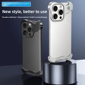 Luxury Alien Metal Borderless Phone Case For iPhone 12 13 14 15 16 17 Pro Max Lens Protecti Shockproof Aluminum Alloy Back Cover