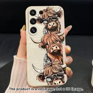 Slim Lightweight Silicone Cellphone phone case Precision Fit Raised Lens,Ideal Gift for Daily Sharing suitable for SamsungGalaxy S25 S24 S23 FE Plus Ultra Edge 5G,Hipster Highland Cows pattern Cover, Accessories