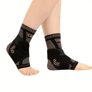 2pcs Copper Ankle Support: Adjustable Compression Foot Ankle Brace for Sports And Fitness