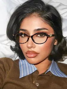 Women's Oval Frame Glasses, Vintage Tortoiseshell and, Ultra-Light Design, Lightweight Eyeglasses, Fashionable Temple Decorations, Trendy Vintage Eyeglasses, Daily Wear