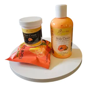 Byenblan 3-Piece Papaya Body & Face Care Set - Lightweight Cleanser, Body Care Soap, Smooth Ultra-Strong Daily Moisturizer