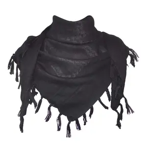 Cotton Shemagh Keffiyeh Desert Scarf Neck Head Wrap with Tassel for Men Women