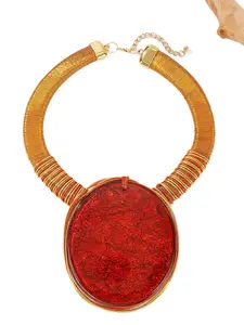 Trendy Fashion Exaggerated Geometric Round Large Gemstone Necklace Earrings Set, Statement Jewelry for Women, Perfect Gift Idea