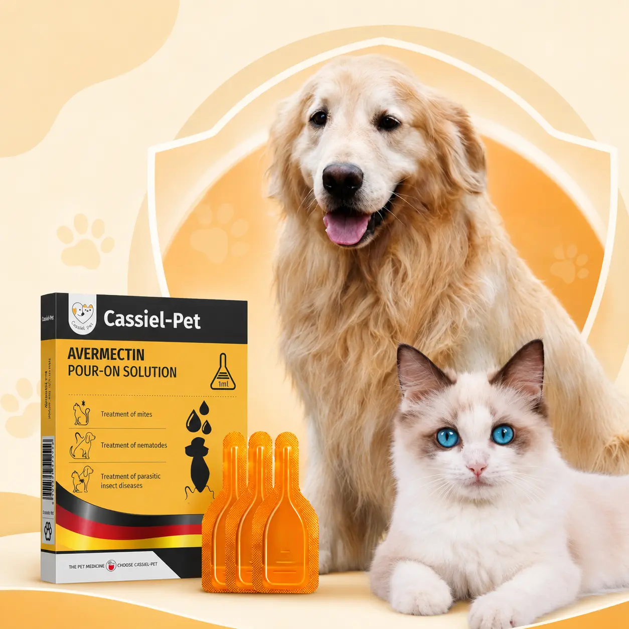 Cassiel Pet Topical Care Drops for Dogs & Cats, Easy-to-Apply External Liquid for Daily Skin & Coat Grooming Cassiel Pet Topical Care Drops for Dogs & Cats, Easy-to-Apply External Liquid for Daily Skin & Coat Grooming