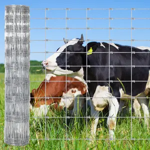 Livestock Fence, 4Ft x 164Ft Galvanized Wire Fencing, Cattle Farm Fence, Heavy Zinc Coated Deer Goat Cattle Fence for Farm Yard Livestock Protection,12 gauge galvanized steel wire