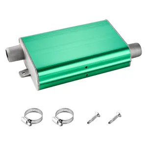 Summervibes VEVOR Diesel Heater Muffler, 0.94 inch Diesel Heater Muffler Upgrade, Parking Heaters Mufflers Fit with 2 Clamps and Screws, Aluminum Alloy Parking Heaters Noise Reducer for 2KW 5KW 8KW Heaters