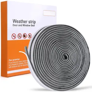 40FT Self-Adhesive Weather Stripping Seal for Door Frames and Sliding Windows, Weatherstripping for Soundproofing, , Window Insulation for Winter, 0.35'' Wide x 0.35'' Thick, Grey