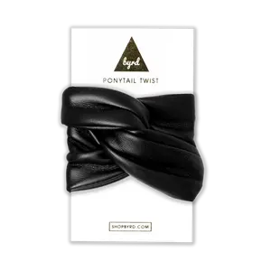 Black Pleather Ponytail Hair Twist