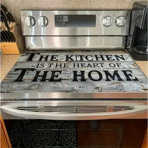 Durable Kitchen Themed Letter Gas Stove Cooktop Panel Protector Cover, 1 Count Heat & Scratch Resistant Stove Plate Top Protector, Multipurpose Cooktop Cover, Home Kitchen Appliances, Kitchenware Accessories, Kitchen Decor, Kitchen Protection