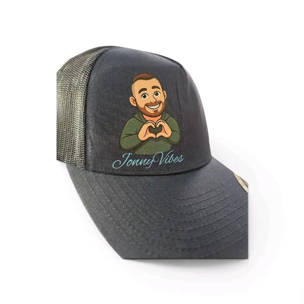 JonnyVibes DTF Trucker Hat | Premium Snapback Mesh Cap | Jonny Official Merch | Adjustable Adult Hat