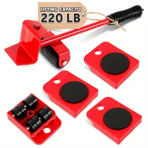 Heavy-Duty Furniture Mover Tool Set - 220 LB Lifting Capacity with Wheels Sliders & Rollers for Refrigerators Wardrobes Sofas Labor-Saving Durable Easy-to-Use Solution for Home Office Relocation