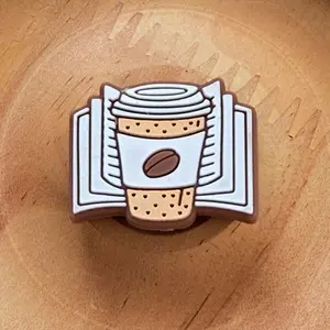 Coffee and Book 2D Silicone Focal Bead for DIY (1 pc)