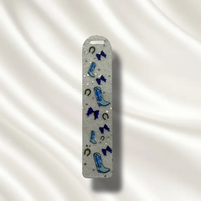 Blue Cowgirl Aesthestic Acrylic Bookmark blank