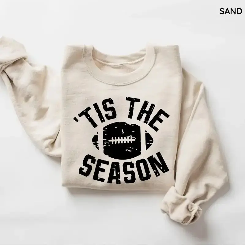 Gildan Vintage Tis The Season Football Sweatshirt, Retro Football Mom Sweatshirt, Game Day Sweatshirt, Fall Sports Season Cozy Sweatshirt Gift For Women