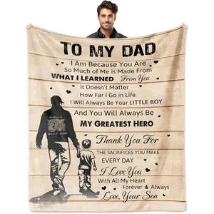 DAD Gifts from Son, DAD Blanket, Birthday Gifts for DAD, Best DAD Gifts Ideas for Father, Bonus Mom Gifts for Men Valentines Anniversary Fathers Day Christmas, to My Dad Throw Blankets