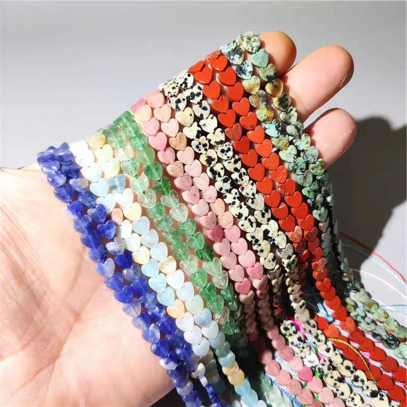 Heart Shape Beads - Multicolor Gemstone Beads for Jewelry Making and Crafting