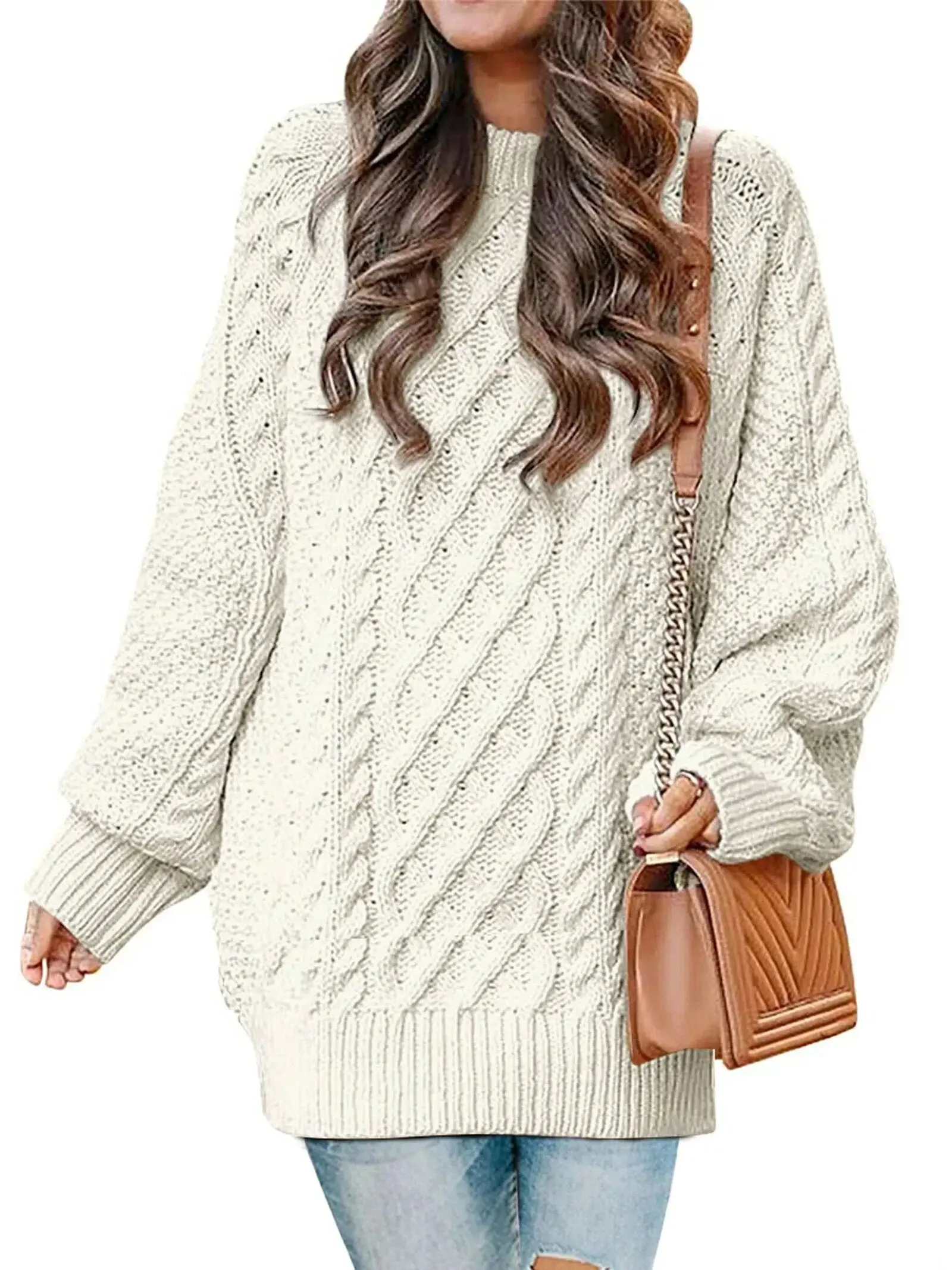 Sweaters for Women Cable Knit Chunky Pullover Sweater