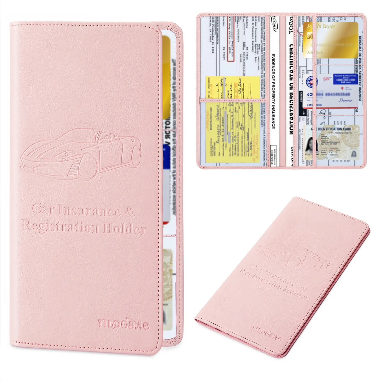 ID wallet passport holder large-capacity anti-theft waterproof driving license PVC leather card holder passport bag