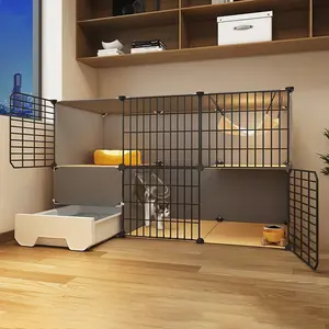 Cat Cage Indoor Cat Bed Toilet Combo, One Room One Hall One Bathroom, Free Space for Cats, Cat Villa for Home Use