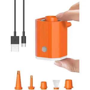 Portable Air Pump, 1600mh Battery Capacity with USB Cable, Rechargeable, for Inflating Pool Floats, Toys, Outdoor Air Beds, Vacuum Storage Bags, and Also Supports Deflation.