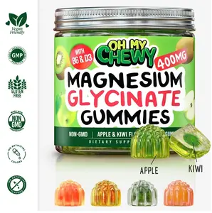 Center-Filled Magnesium Glycinate Gummies 400mg – High-Absorption – Vegan, Pectin-Based, Non-GMO Healthcare Dietary