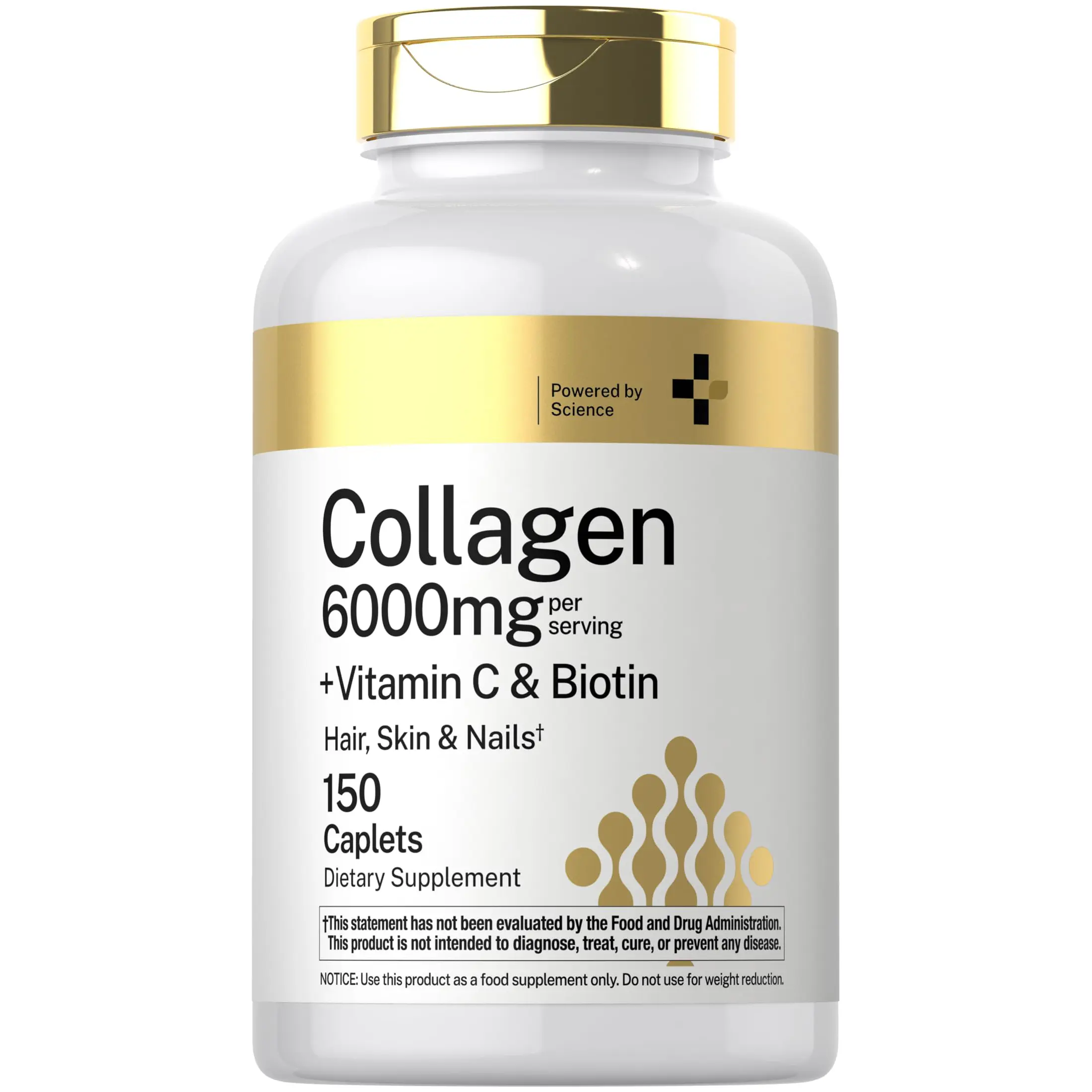 Edible Collagen Complex Beauty Capsules, GMO-Free Dietary Supplement with Vitamin C, Biotin, Type I-III Collagen for Skin Care, Hair & Nails Support