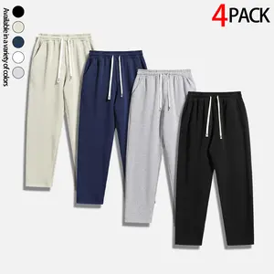 Men’s loose-fit sports pants multi-piece set — relaxed straight casual sports pants with an elastic waistband and drawstring; home lounge pants; gym, running, street style; comfortable, versatile, fashionable hip-hop training pants set for everyday wear.