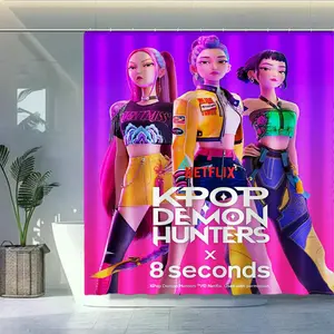 1pc Hunter X Hunter Anime Shower Curtain, Polyester Fabric Bathroom Decor, Includes Hooks, Easy Clean, Home Bath Dorm Fashion Decoration