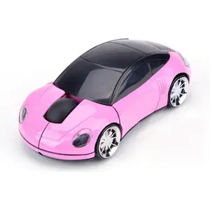 2.4GHz 3D Car Shape Wireless Optical Mouse USB Gaming Mouse with Receiver for PC Laptop (Pink) Tablet Computer Kids Girls