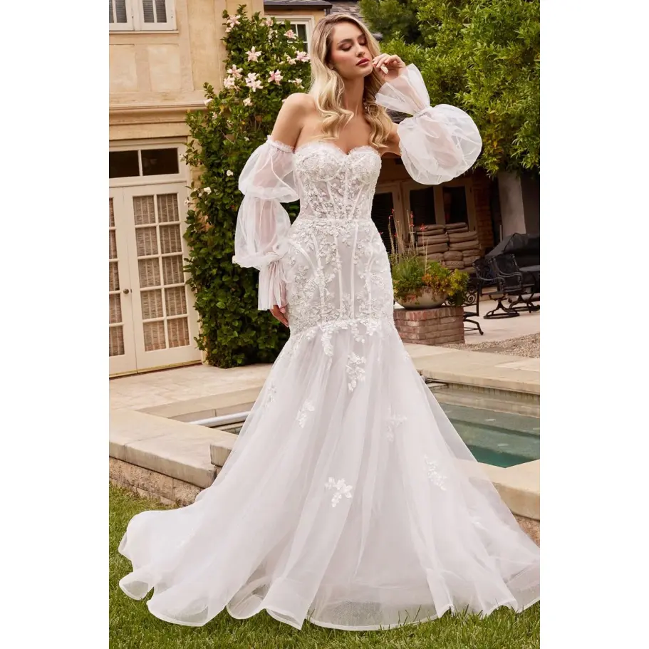 Strapless Mermaid Wedding Dress & Removable Sleeves